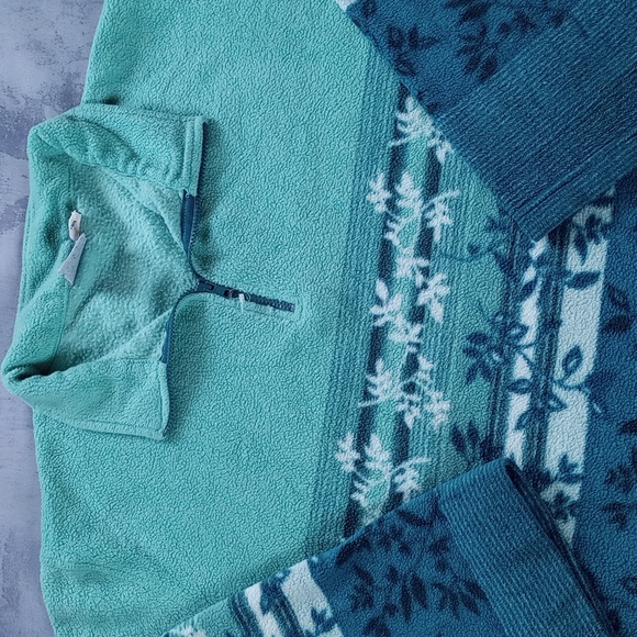Vintage Aunty Style Fleece Vines / Leaves Half Zip - Picture 6 of 6
